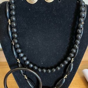 Blue light special- vintage 2 necklaces, bracelet, and clip on earrings Bargain!